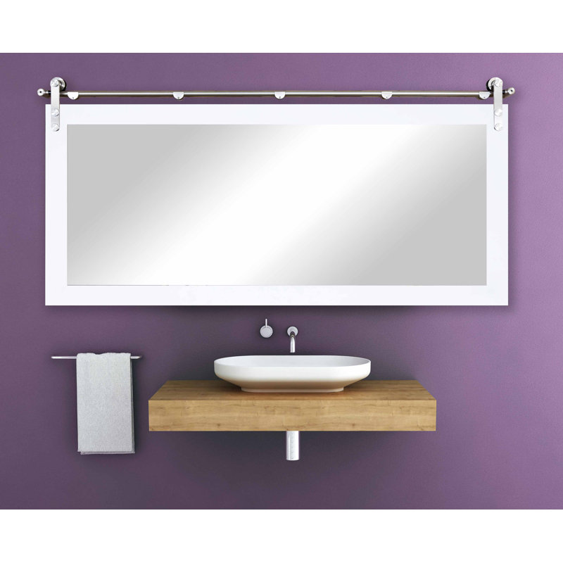 Singapore Engineered Wood Flat Mirror, 30" x 45", White