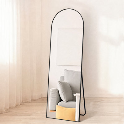56" x 15" Aluminum Full Length Mirrors  with Stand Floor Mirrors Leaning Mirrors Wall Mounted Mirrors
