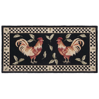 Tapis oriental rétro en laine et coton avec latex