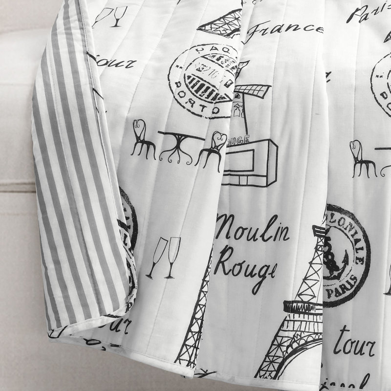 Jeté 100% coton Paris Bonjour Paris
