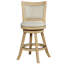 Avdija Rustic Upholstered Driftwood Swivel Bar Stool-112232070-112232072