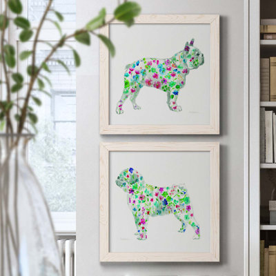 Tapisserie «French Bull», ensemble de 2 peintures sur toile encadrées
