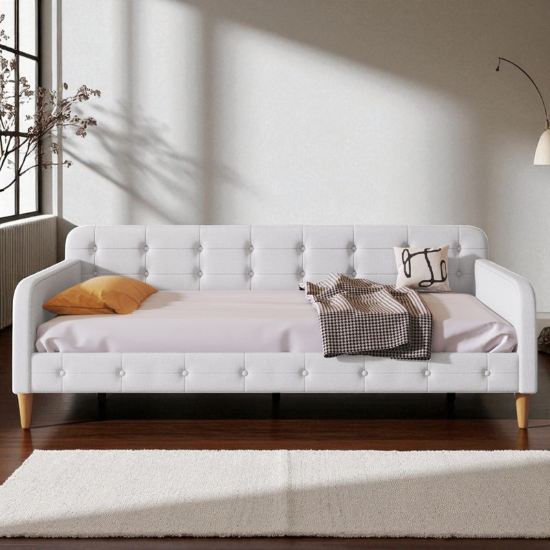 Upholstered Daybed, Twin, Beige