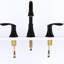 Robinet de lavabo surdimensionné noir mat de 8 pouces - 2 poignées, 3 trous, bec pivotant sur 360 °, résistance aux égratignures, économie d'eau, méthode d'installation sans effort 2-124464796