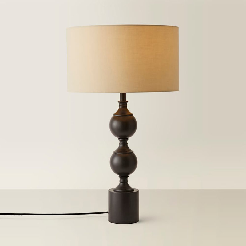 Coe Metal Table Lamp, Cream