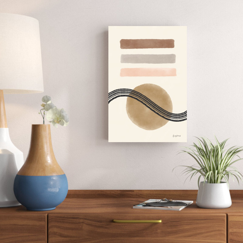 Géo abstrait IV - rose neutre - imprimé, H 18 po x l 12 po
