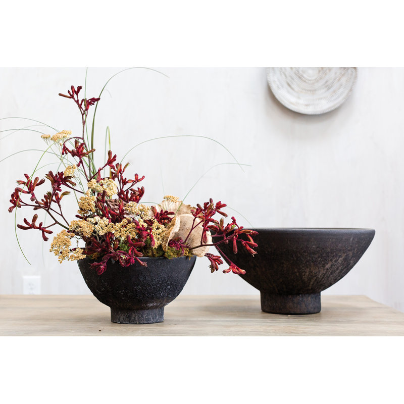 Handmade Ceramic Decorative Bowl, 6.25" H x 11.5" W x 11.5" D