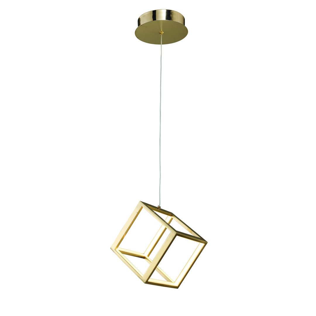 Eburnean  Gold LED Square Pendant Orren Ellis 