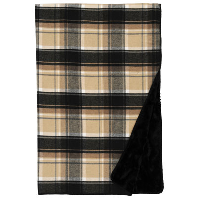 Wooded River Premier - Trapper Plaid - Throw - 60x72, Woven Plaid Blanket for Mountain Home Couch and Armchair