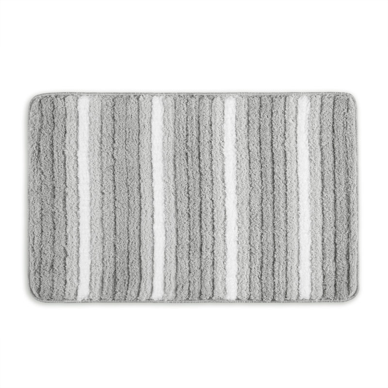 Edward Non-Slip Bath Mat, Gray/White, 48" L x 27" W