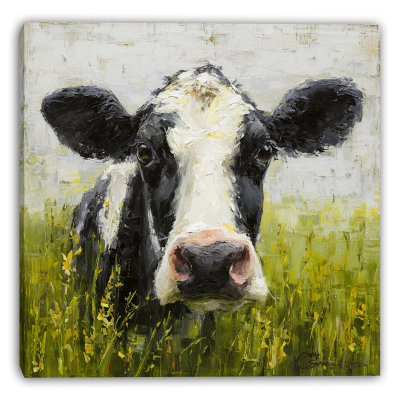 «Curious Cow», art mural sur toile tendue, H 20 po x l 20 po