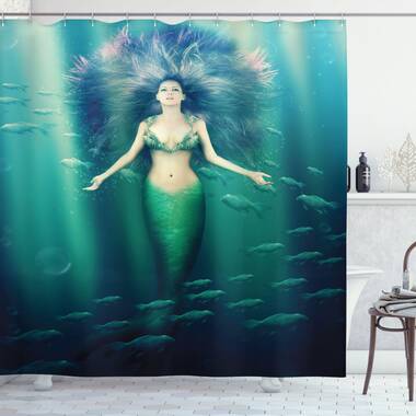 Bless international 71 x 74 Shower Curtain, Kelp Forest Mermaid by Sam  Nagel