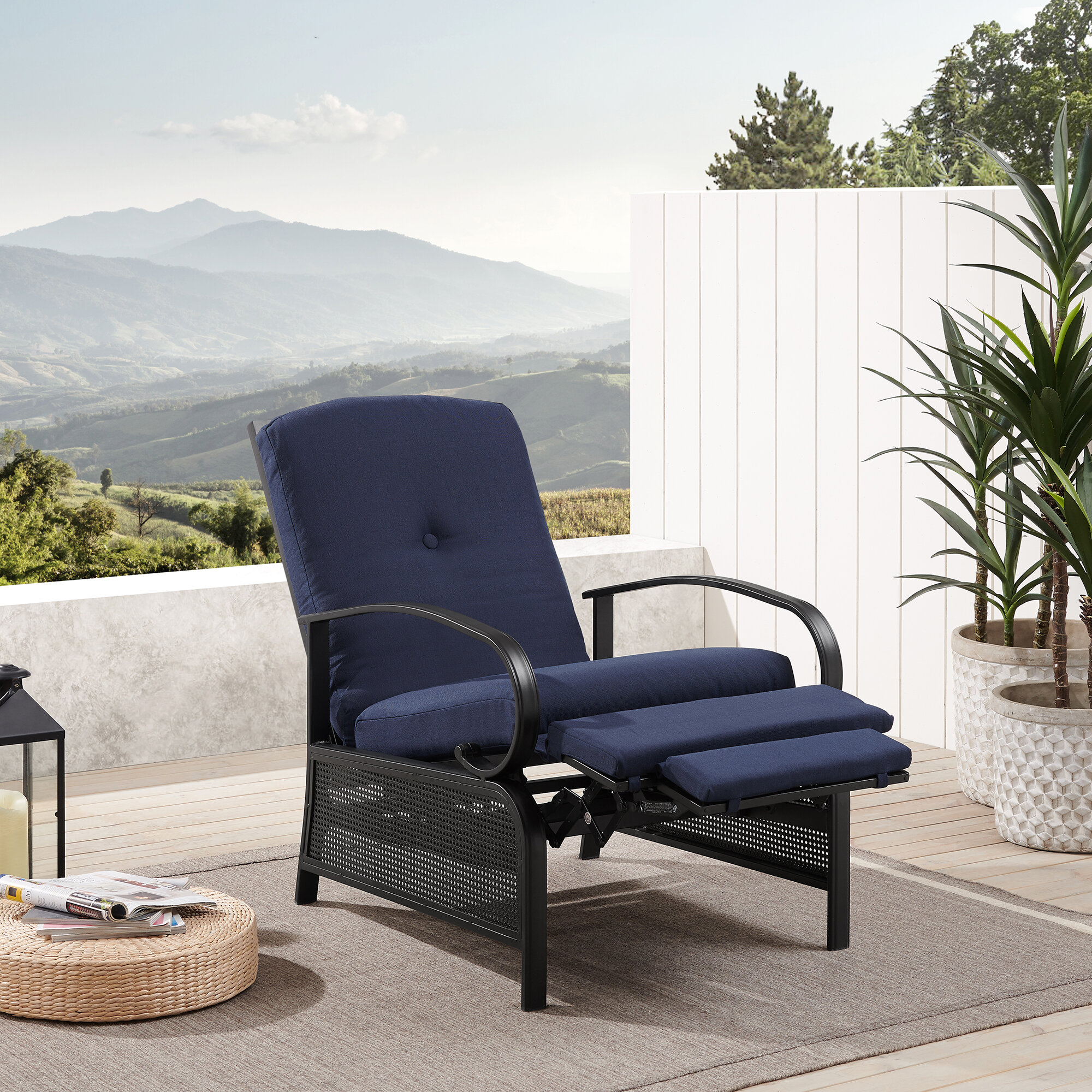 Lark Manor Pylesville Recliner Patio Chair with Cushions & Reviews