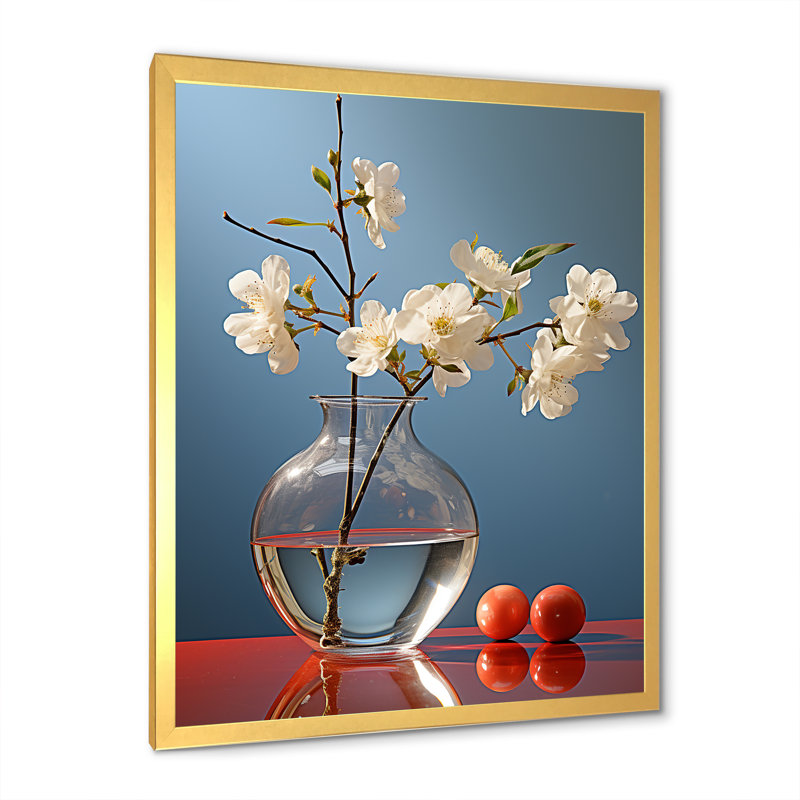 Perle pureté nature morte - impression, H 44 po x l 34 po x P 1,5 po, Cadre doré simple