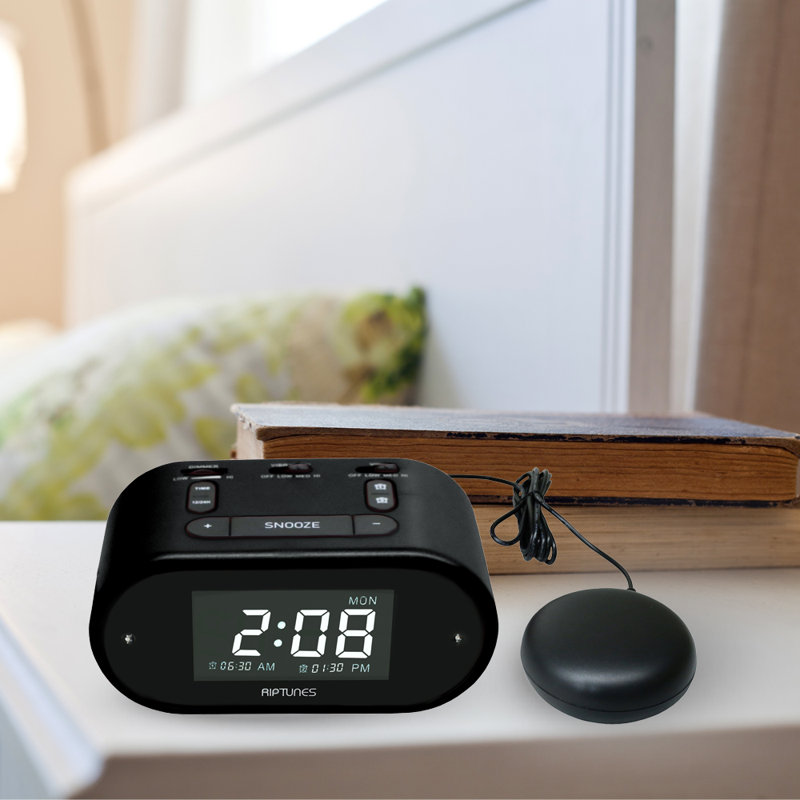 Electric Tabletop Clock with Alarm, Black