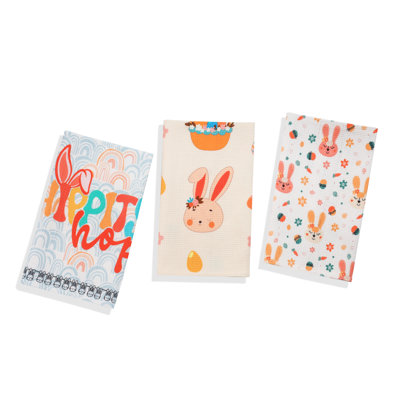 Hip Hop Easter Bunny Kitchen Towel Set