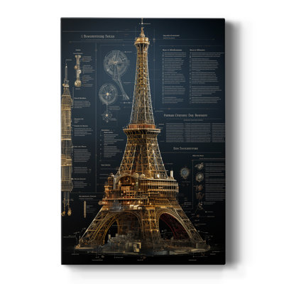 BLUEPRINT-XIX -Premium Gallery Wrapped Canvas  - Ready to Hang