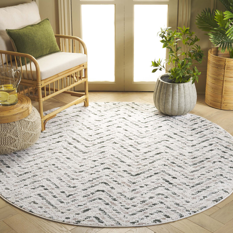 Tapis à chevrons Sheletha Performance, Rond 6 pi