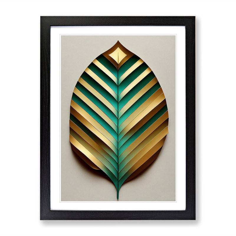 Leaf No.5 - Single Picture Frame Print, Black Framed, 64cm H x 46cm W x 2cm D