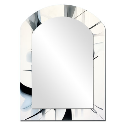 Abstrait neutre neutre - miroir mural géométrique unique, miroir asymétrique moderne, impression sur métal