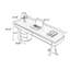 Bureau rectangulaire à 5 tiroirs brun noisette + beige + gris foncé en bois manufacturé + acier inoxydable-108647552-108647553