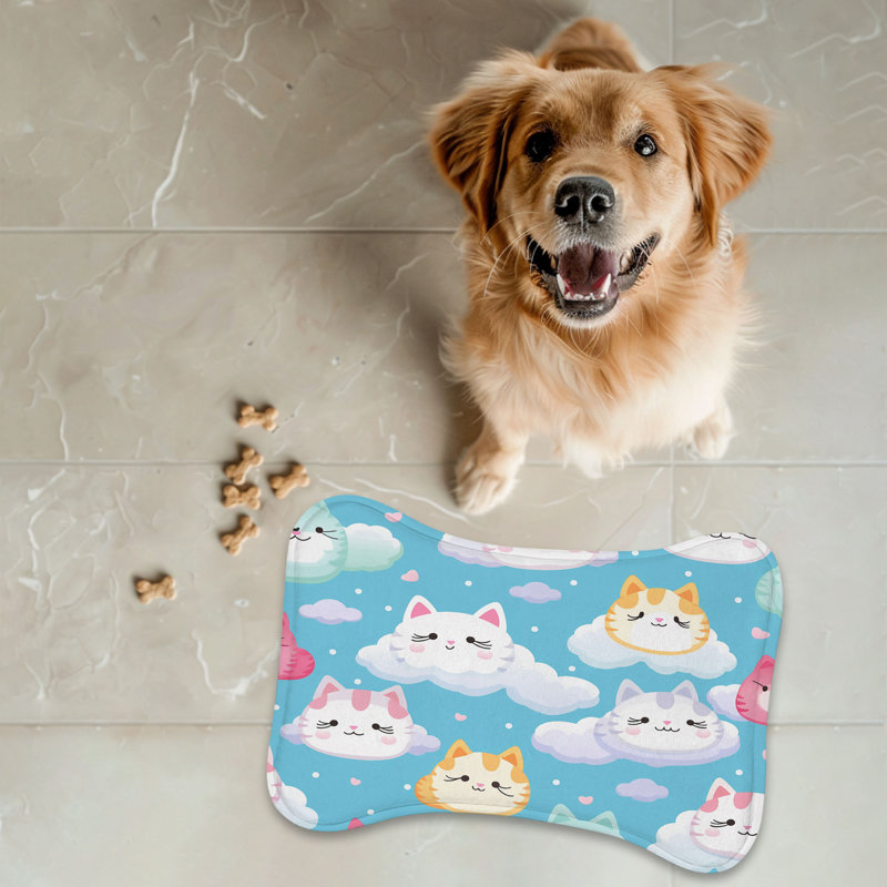 Tapis de chat charmant en forme d'os - 1 pièce