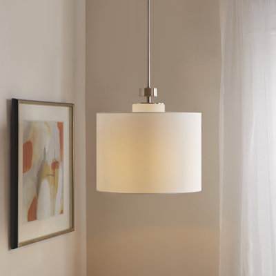 Pacific Plated Nickel Metal Pendant with Drum Shade