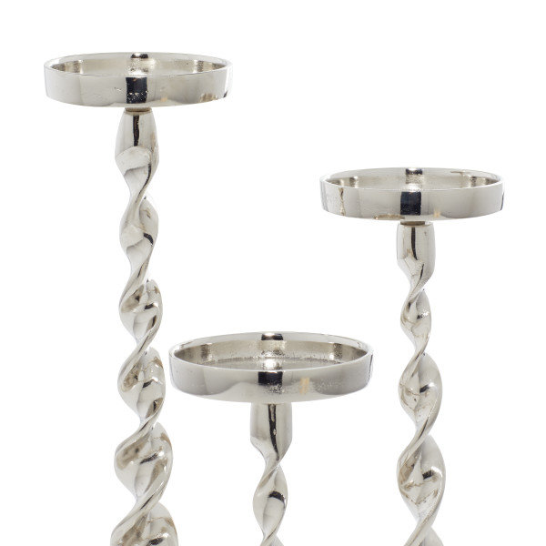 Ensemble de chandelles de table en aluminium, Argent