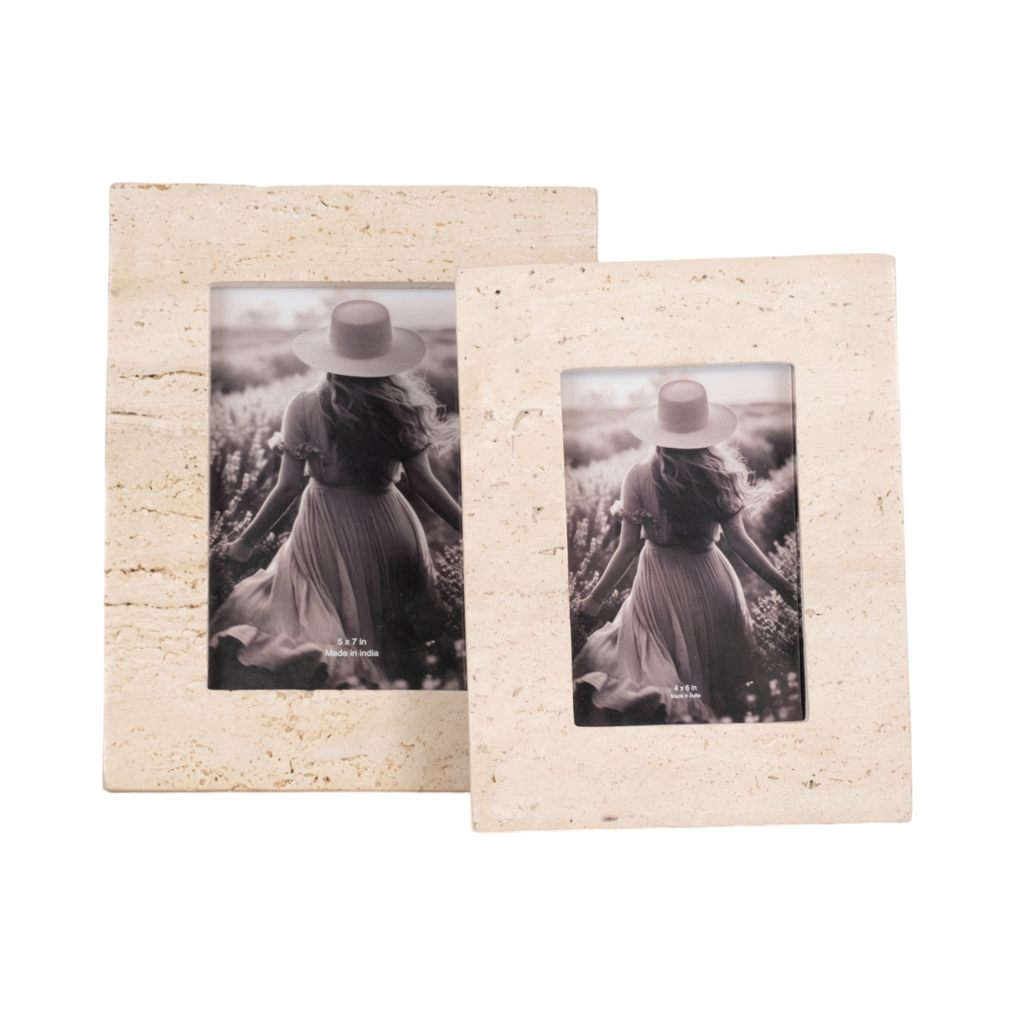Gracie Oaks 5X7 Travertine Photo Frame, Tan | Wayfair