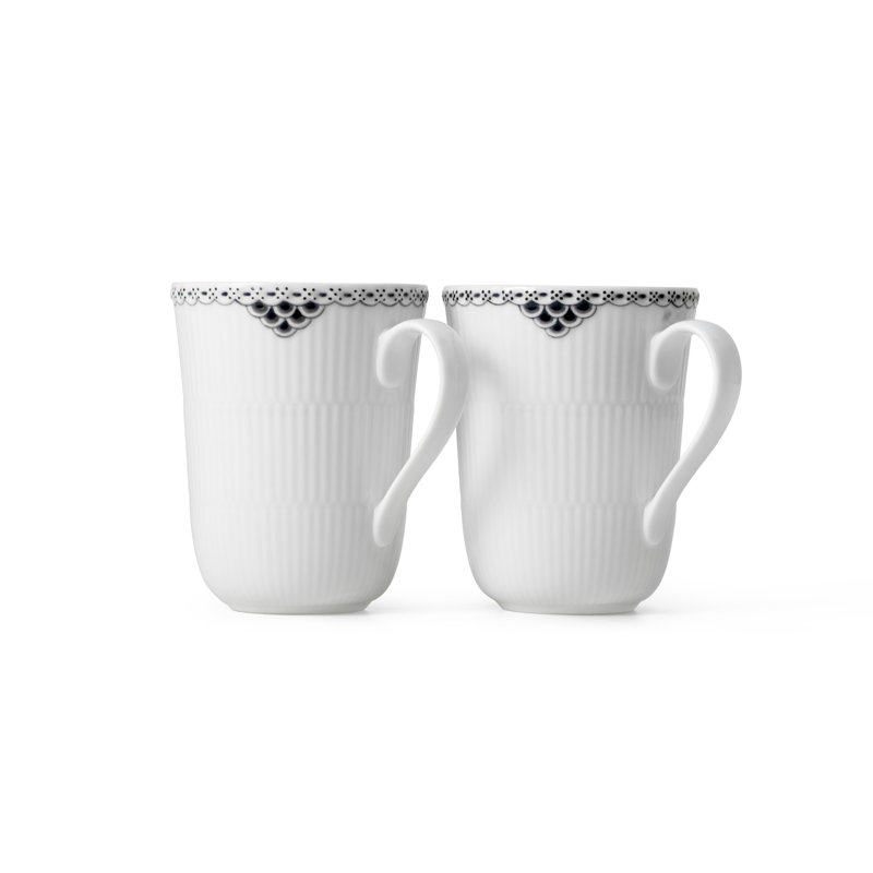 Black Lace Mug Set of 2