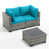 Turquoise Cushion/ Gray Frame