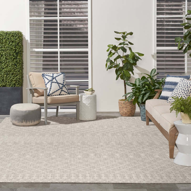 Tapis intérieur / extérieur Robbs, Rectangulaire 8 pi x 10 pi, Light Grey