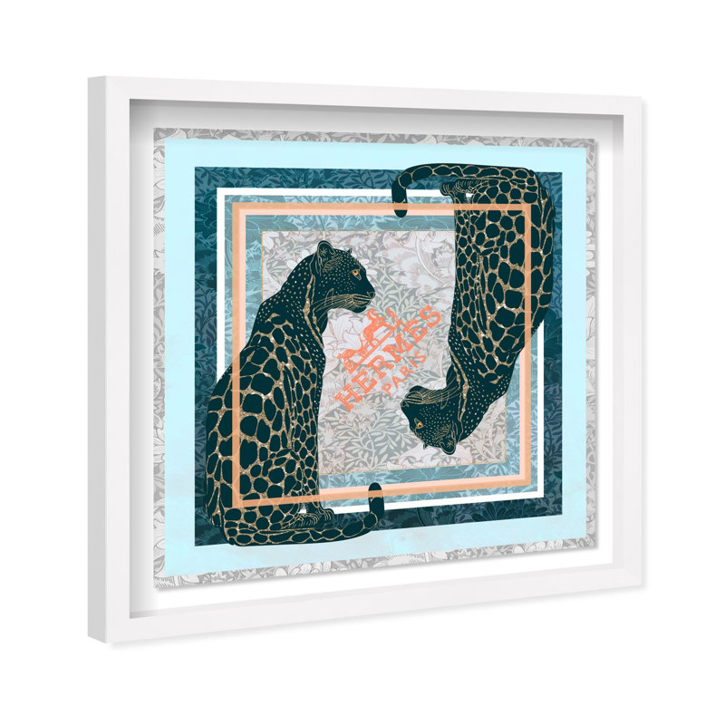 Dual Paris Cheetah Print Glam Jungle by Oliver Gal, Black Frame, 12 x 12, 21.5"H x 21.5"W, White Frame