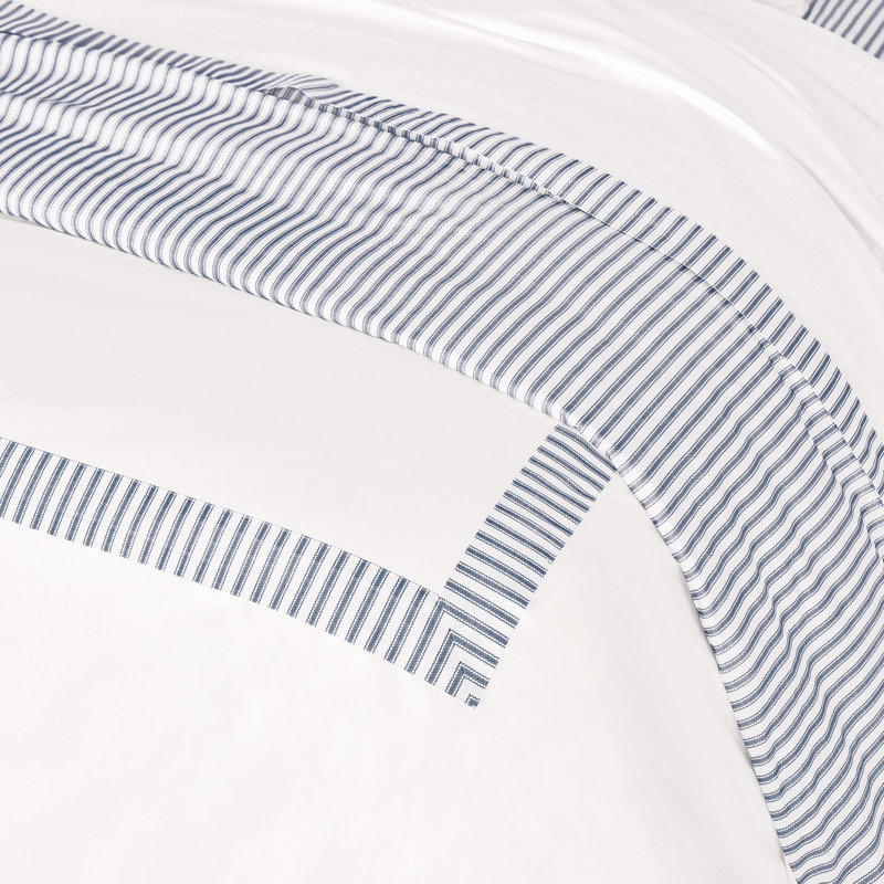 Blass Ticking Duvet Cover, Twin Duvet Cover, Navy