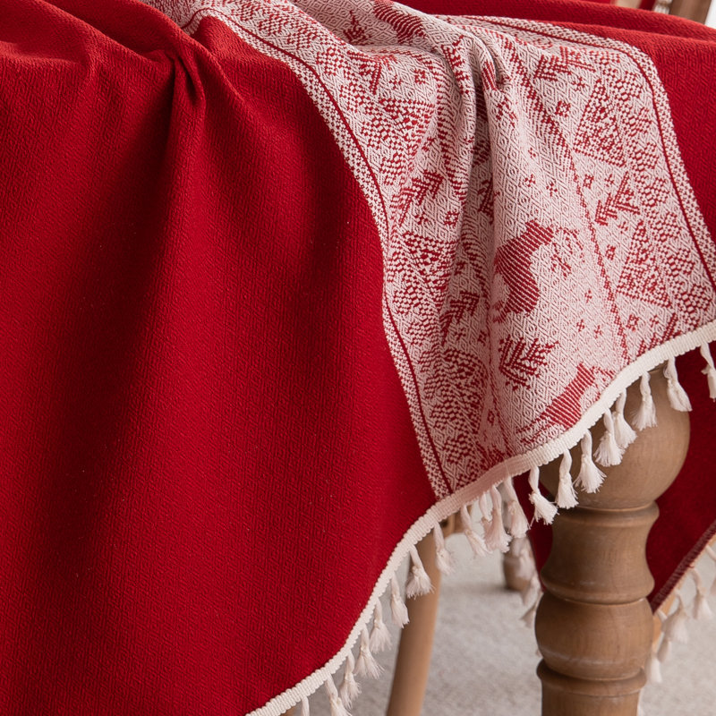 Quality Washable Wrinkle Free Tablecloth With Tassel, 55" x 86"