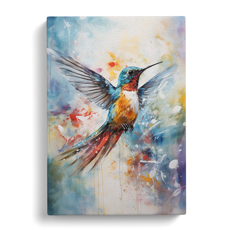 Hummingbird Gestural - No Frame Print, 50cm H x 35cm W x 3cm D