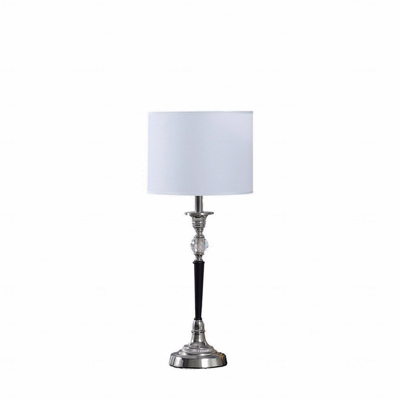 Lampe de table - Cristal de chandelier Albi de 22,75 po de hauteur, matériau décoratif noir et argent