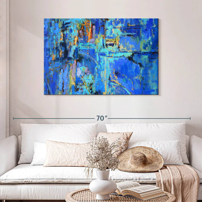 Avery Royal Blue Abstract, 30" H x 45" W