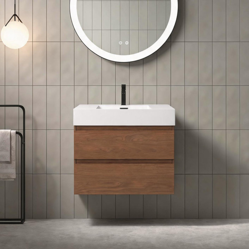 Meuble-lavabo flottant épais de 30 po (RTA), Chêne brun, 30"