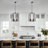 Farmhouse 6-Light Lantern Geometric Chandelier, Candle Style Pendant Light for Kitchen Dining Room-1908156299