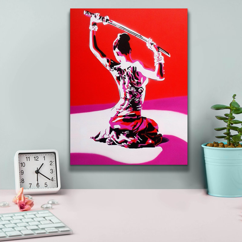 "Lark Manor ™" Samurai "par Abstract Graffiti, art mural sur toile, H 16 po x l 12 po x P 0,75 po
