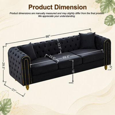 Modern 3+3 Seater Loveseat Sofa with Button Tufting, Rolled Arms, Gold Legs, and Premium Velvet Upholstery for Comfort and Elegance.