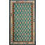 Tapis kilim vibrant vert diamant 5 x 8 pour Boho Chic Interiors