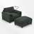 Upholstered Accent Armchair With Storage Ottoman-1890609190