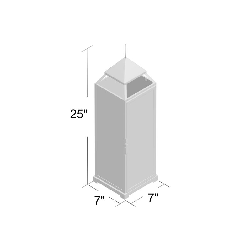 25'' H Tabletop Lantern, Silver