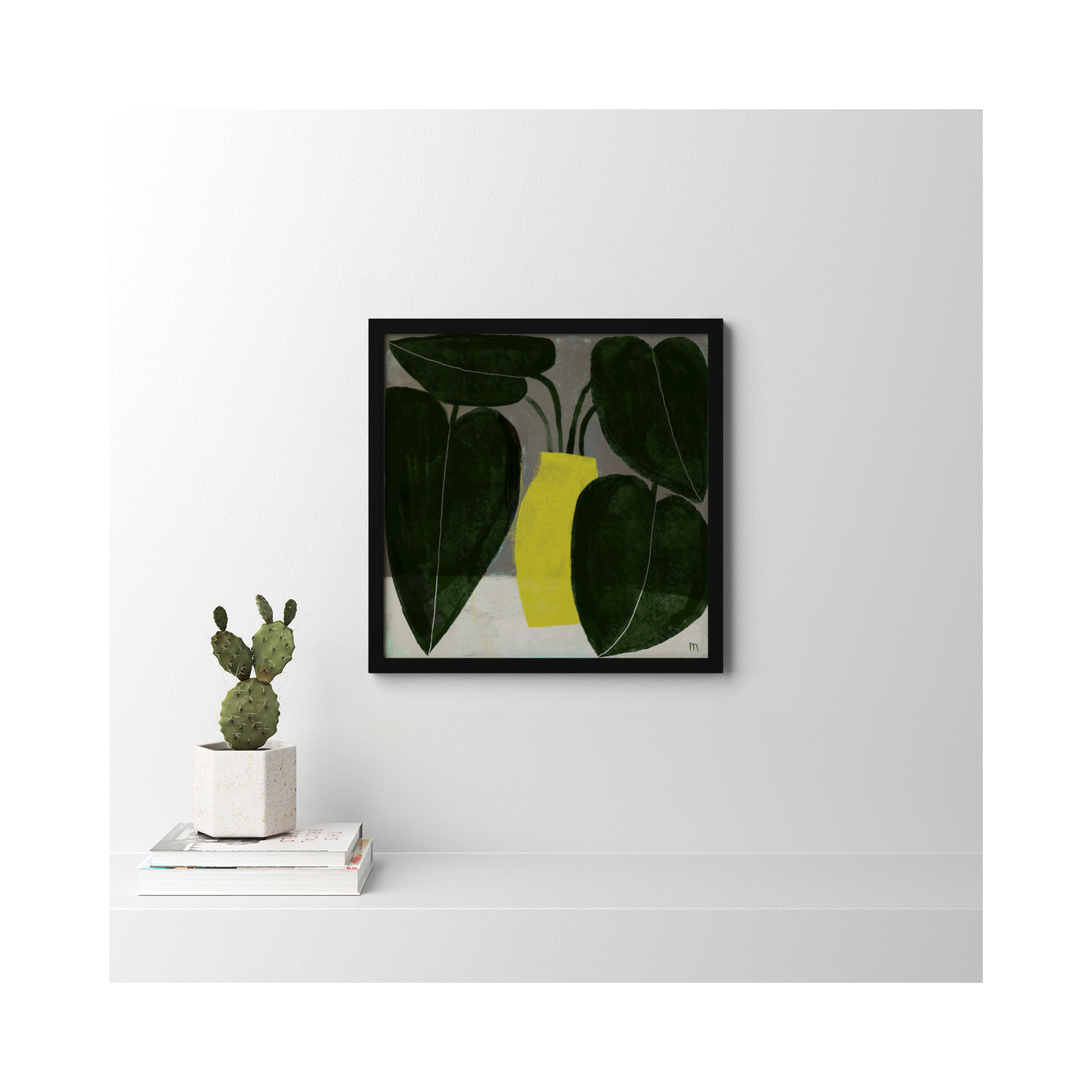 Plant #7 by StudioM, Black, 24" H x 24" W x 1.25" D