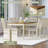 Farmhouse Rectangular Solid Wood Dining Table, Brown/White