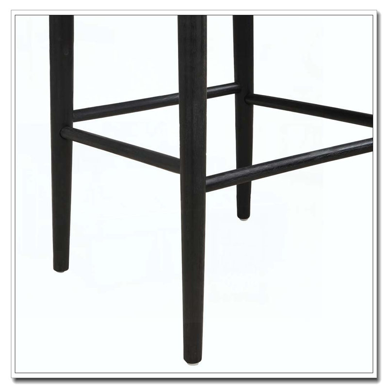 Tabouret de bar en bois, Noir, 30.5"