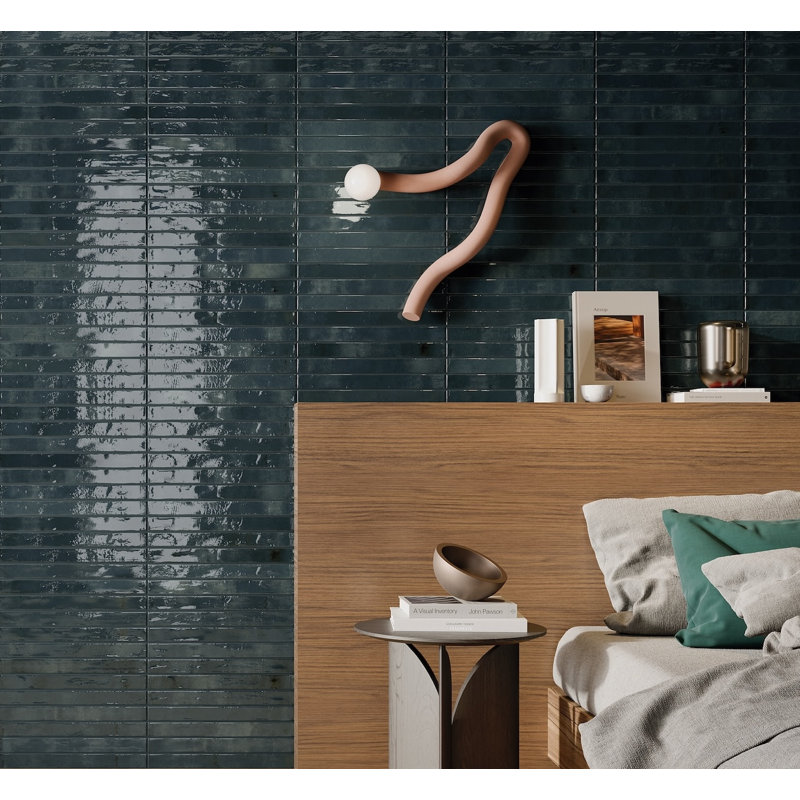 Color Wheel | 2"x 18" Porcelain Brick Look Wall Tile, Blue