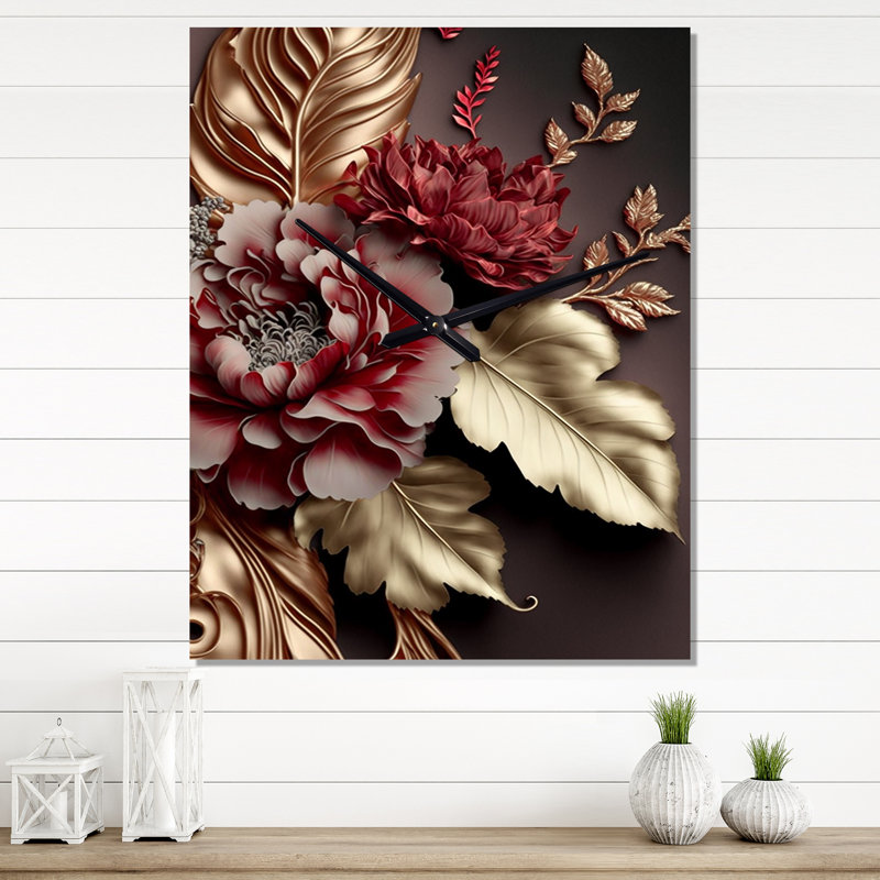 Jaydiel - Floral Vintage Wall Clock, Grand